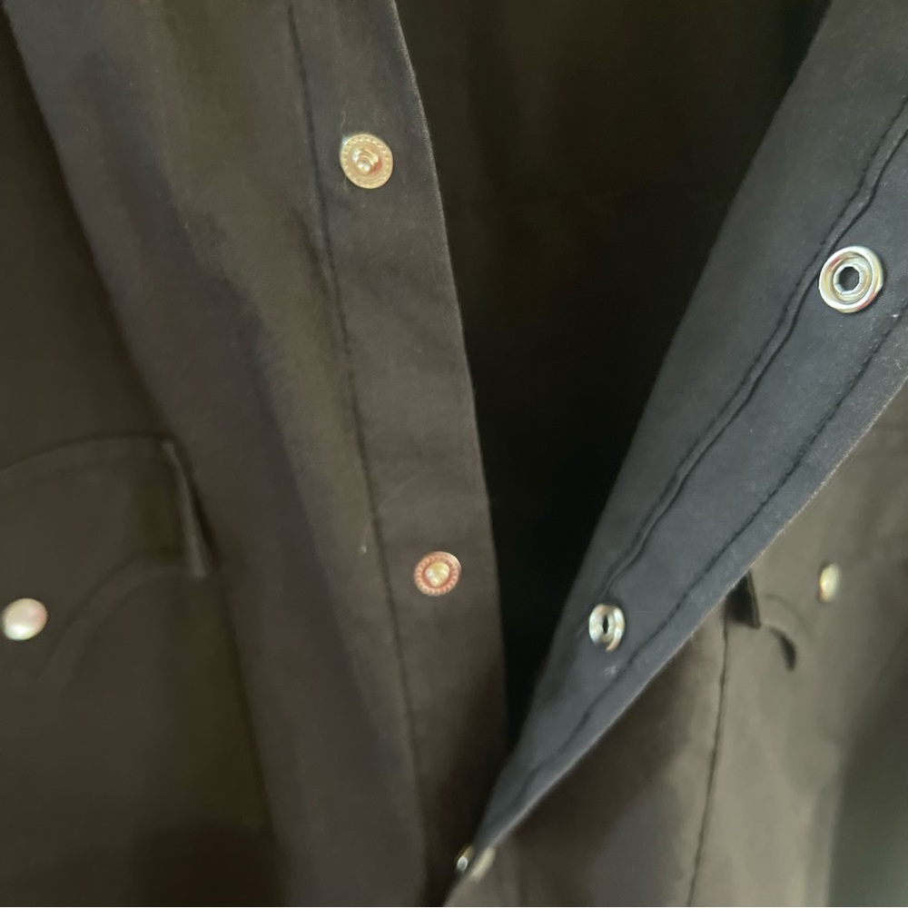 Plain’s Western Wear Pearl Snap front Black Men's Shirt. Size medium. - Picture 5 of 10